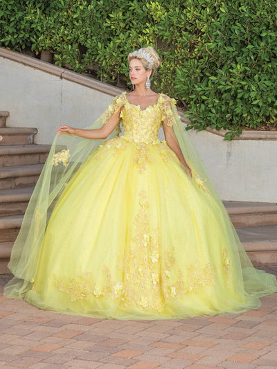 Dancing Queen 1745 - Floral Embroidered Sleeveless Ballgown Ball Gowns