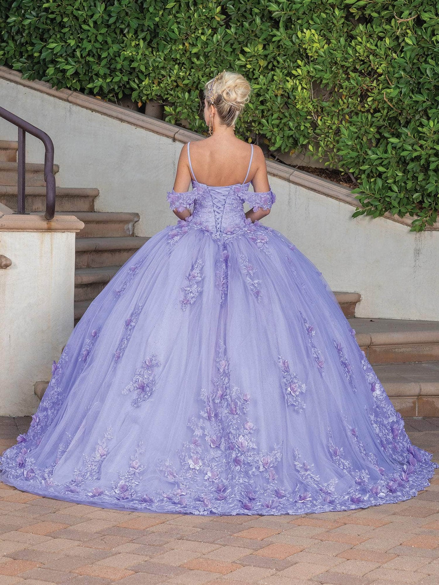 Dancing Queen 1747 - Cold Shoulder Embellished Ballgown Ball Gowns