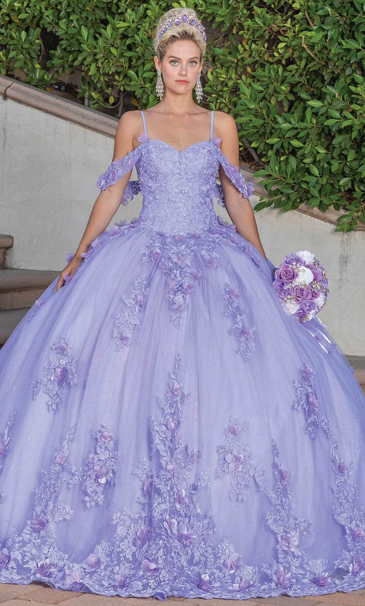 Dancing Queen 1747 - Cold Shoulder Embellished Ballgown Ball Gowns