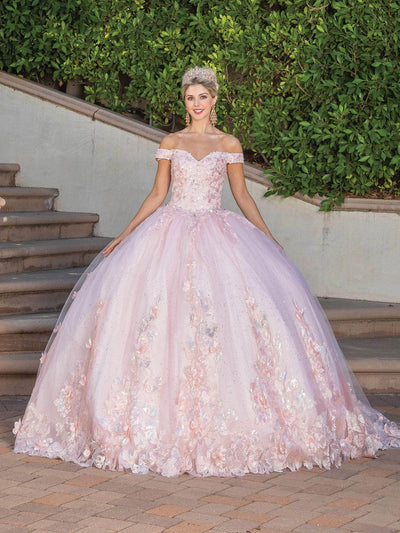 Dancing Queen 1748 - 3D floral Embellished Off-Shoulder Ballgown Ball Gowns