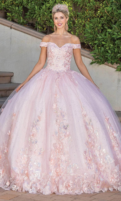 Dancing Queen 1748 - 3D floral Embellished Off-Shoulder Ballgown Ball Gowns