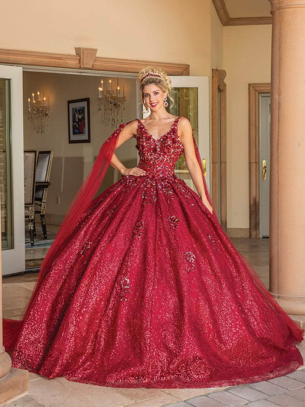 Dancing Queen 1764 - Embellished V-Neck Ballgown Special Occasion Dress