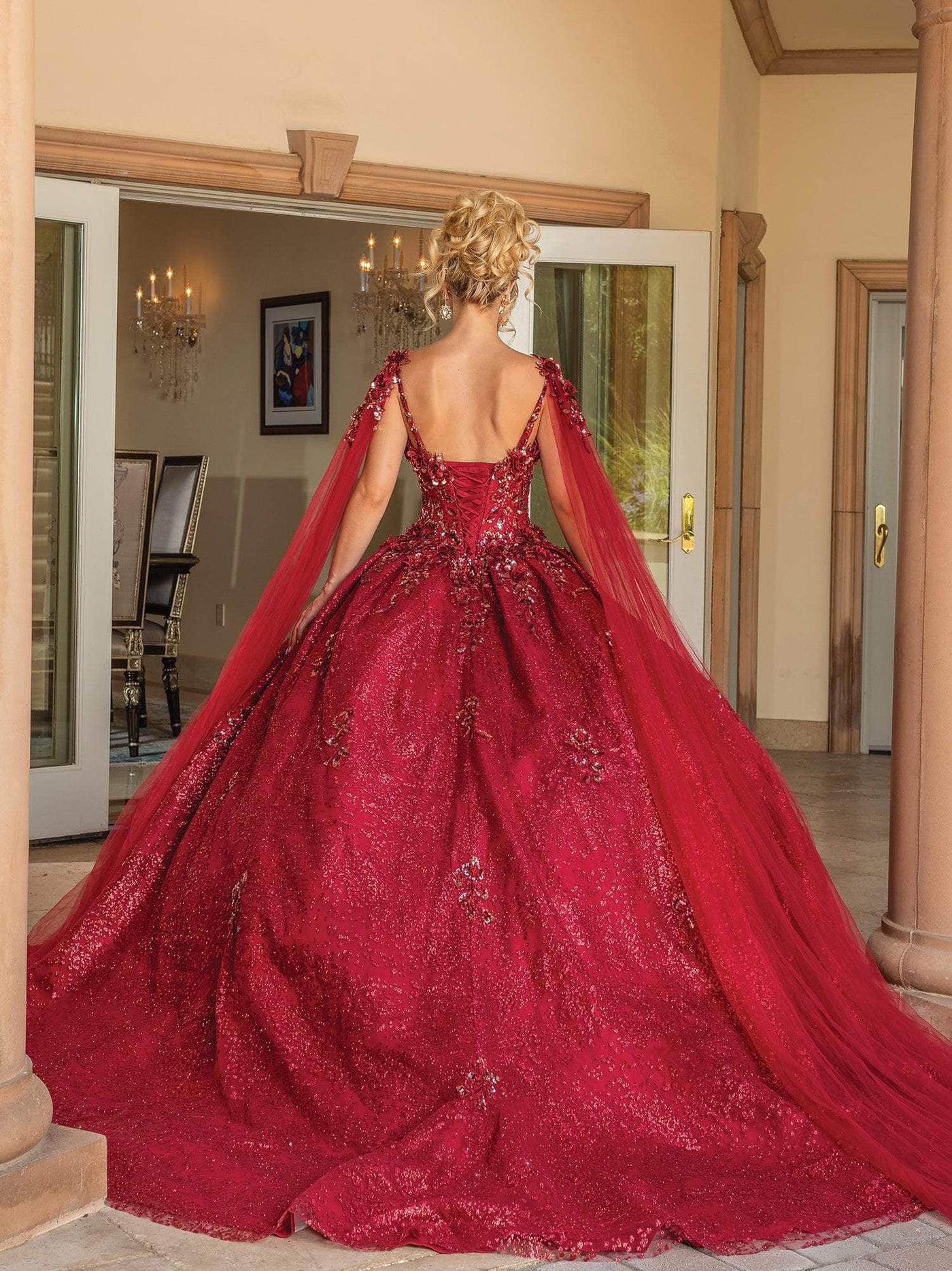 Dancing Queen 1764 - Embellished V-Neck Ballgown Special Occasion Dress