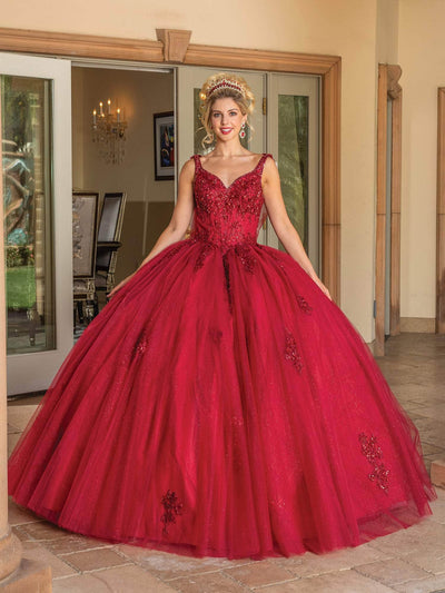 Dancing Queen 1767 - Sleeveless Beaded Ballgown With Cape Quinceanera Dresses