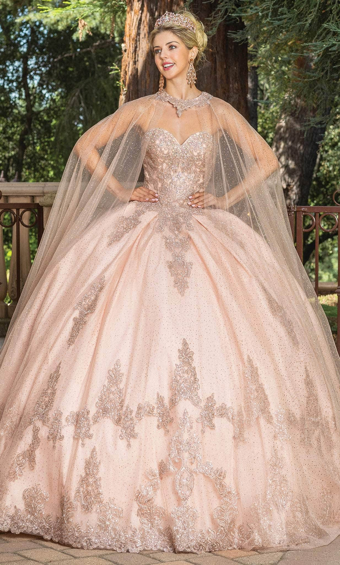 Dancing Queen Danq_1771 - Long Ballgown Dress - Embellished, Strapless, Lace-Up Back, Cape, Train ADASA Dancing Queen Danq_1771 - Long Ballgown Dress - Embellished, Strapless, Lace-Up Back, Cape, Train ADASA