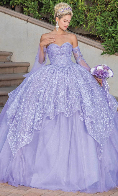 Dancing Queen 1773 - Bell Sleeve Quinceanera Ballgown Ball Gowns XS / Lilac