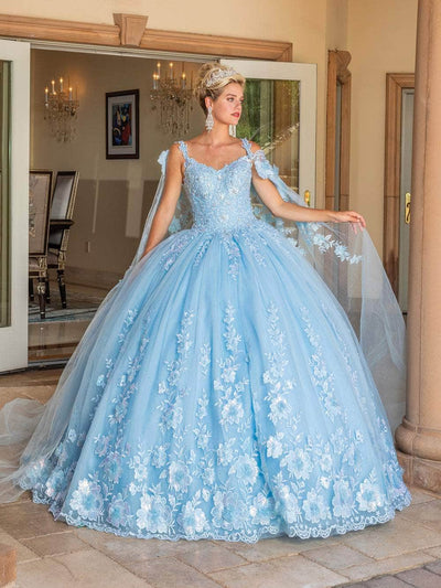 Dancing Queen 1778 - Sheer Cape Sweetheart Ballgown Special Occasion Dress
