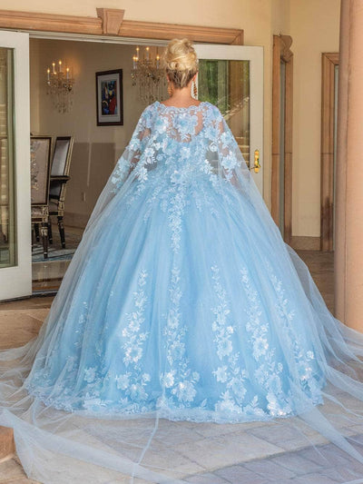 Dancing Queen 1778 - Sheer Cape Sweetheart Ballgown Special Occasion Dress