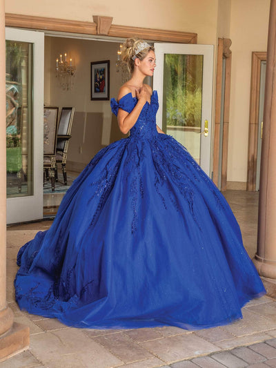 Dancing Queen 1780 - Bow Accented Off Shoulder Ballgown Special Occasion Dress