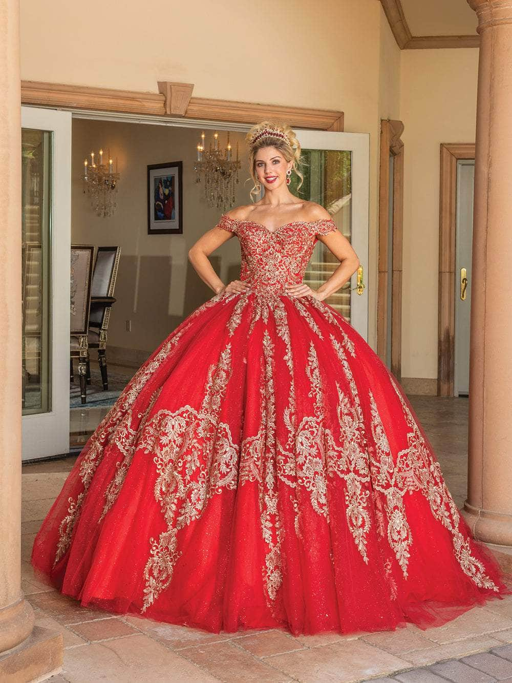 Dancing Queen 1783 - Off-Shoulder Glittering Ballgown Special Occasion Dress