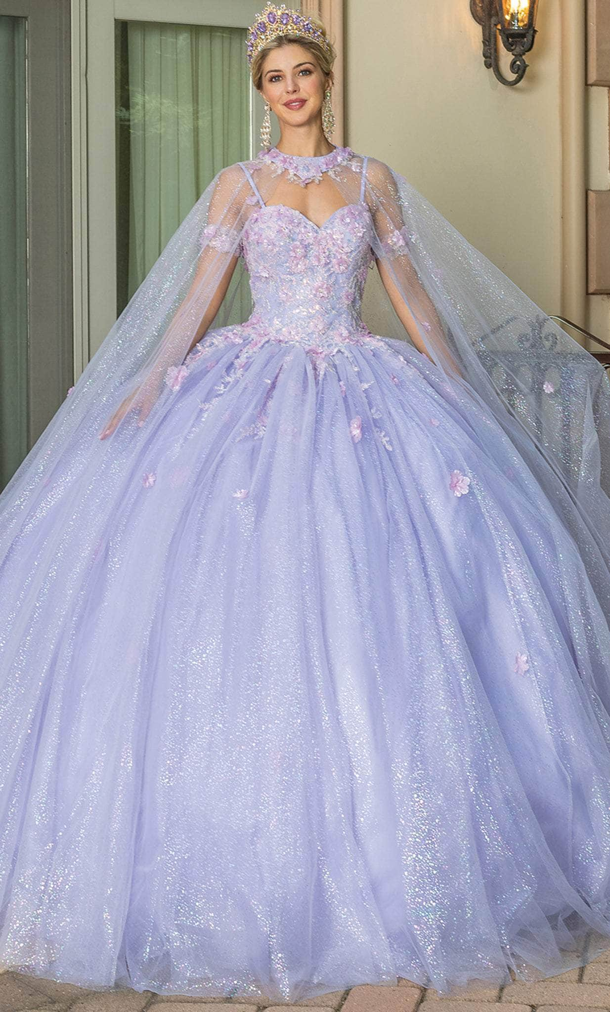 Dancing Queen 1785 - Sweetheart Ballgown With Cape Ball Gowns XS / Lilac