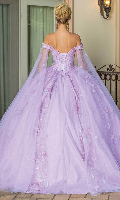 Dancing Queen 1787 - 3D Floral Embroidered Off-Shoulder Ballgown Special Occasion Dress