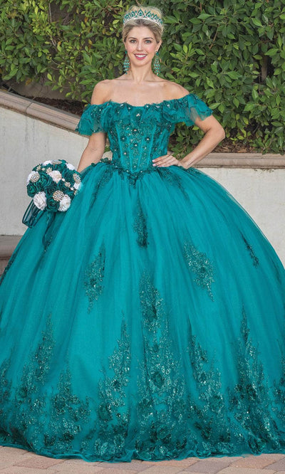 Dancing Queen 1794 - Off Shoulder Corset Ballgown Ball Gowns XS / Teal