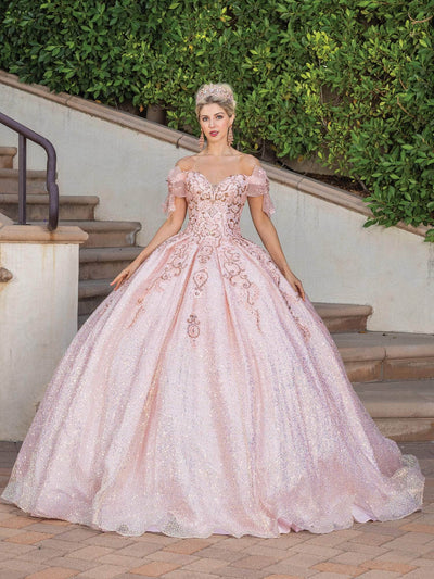 Dancing Queen 1804 - Bow Sequin Quinceanera Ballgown Special Occasion Dress