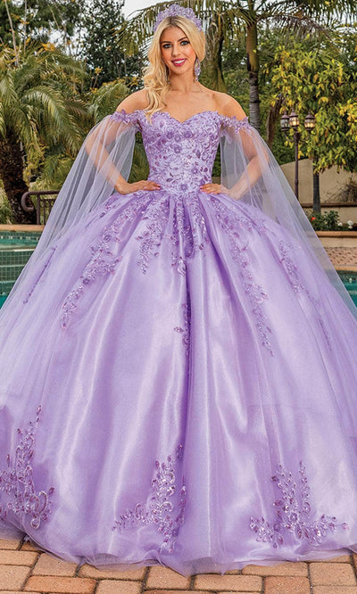 Dancing Queen 1812 - Beaded Off Shoulder Ballgown Ball Gowns XS / Lilac
