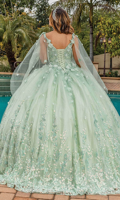 Dancing Queen 1819 - Illusion Sleeve Floral Ballgown Ball Gowns