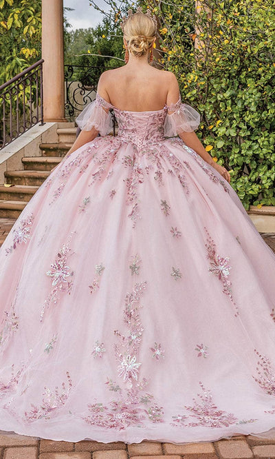 Dancing Queen 1821 - Off Shoulder Glitter Ballgown Ball Gowns XS / Blush