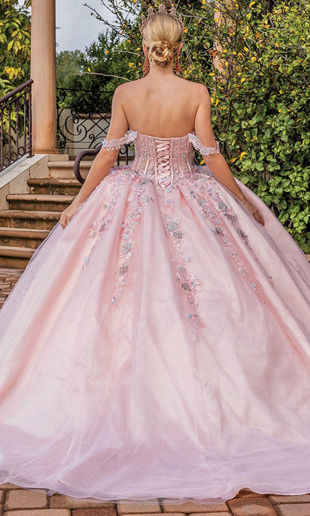 Dancing Queen 1836 - Floral Beaded Lace-Up Ballgown Special Occasion Dress