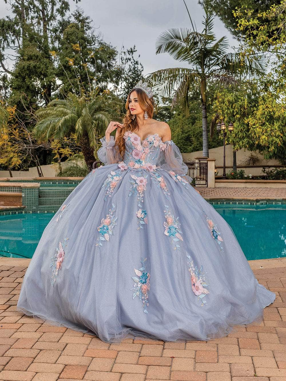 Dancing Queen 1837 - Floral Embellished Ballgown Special Occasion Dress