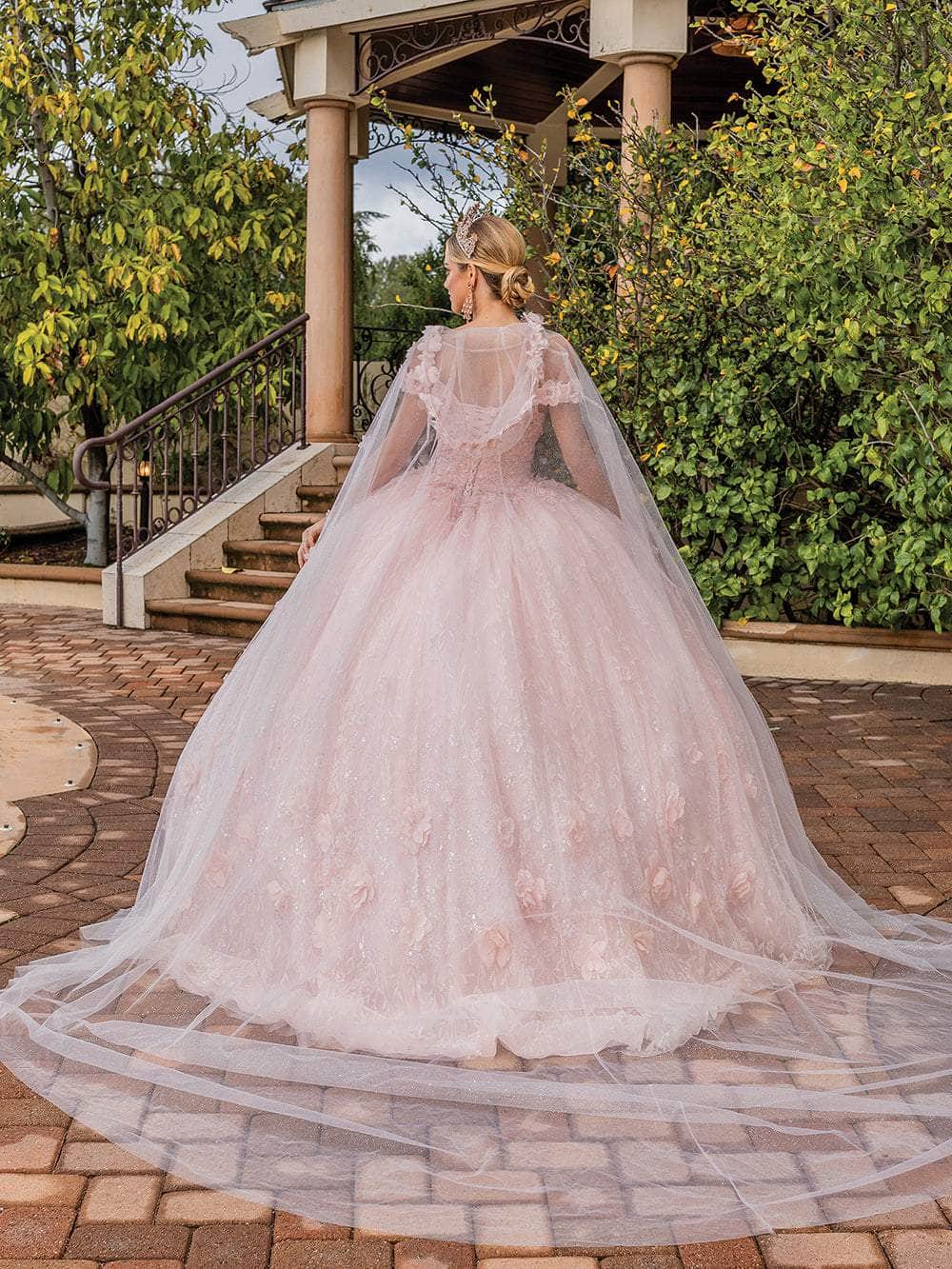 Ball Gown Pink Lace Cape Dancing Queen Danq_1842 Long