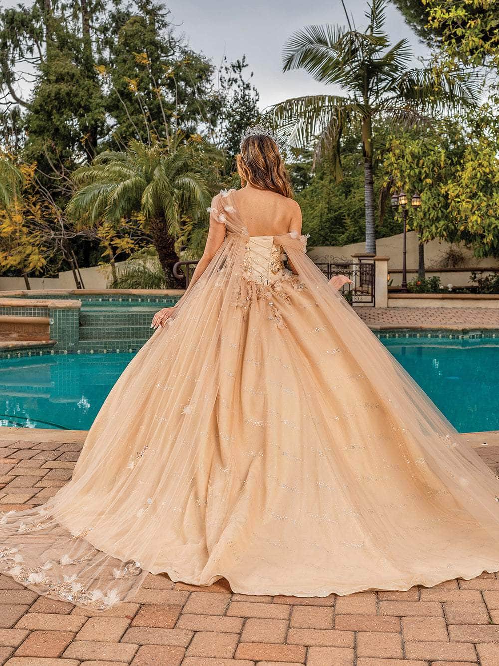 Dancing Queen 1844 Long Quinceanera Dress Dark Nude / 3XLarge Dancing Queen 1844 Long Quinceanera Dress Dark Nude / 3XLarge