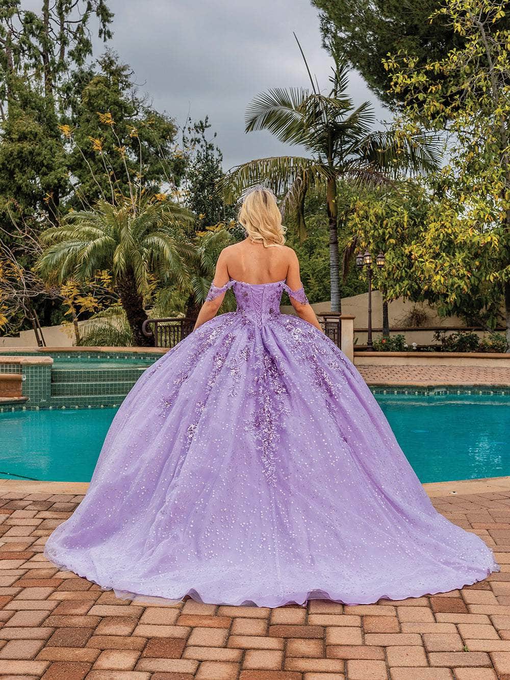 Dancing Queen 1862 Long Quinceanera Dress Lilac / Large Dancing Queen 1862 Long Quinceanera Dress Lilac / Large