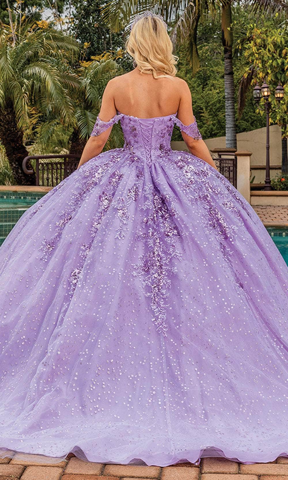 Dancing Queen 1862 Long Quinceanera Dress Lilac / Large Dancing Queen 1862 Long Quinceanera Dress Lilac / Large