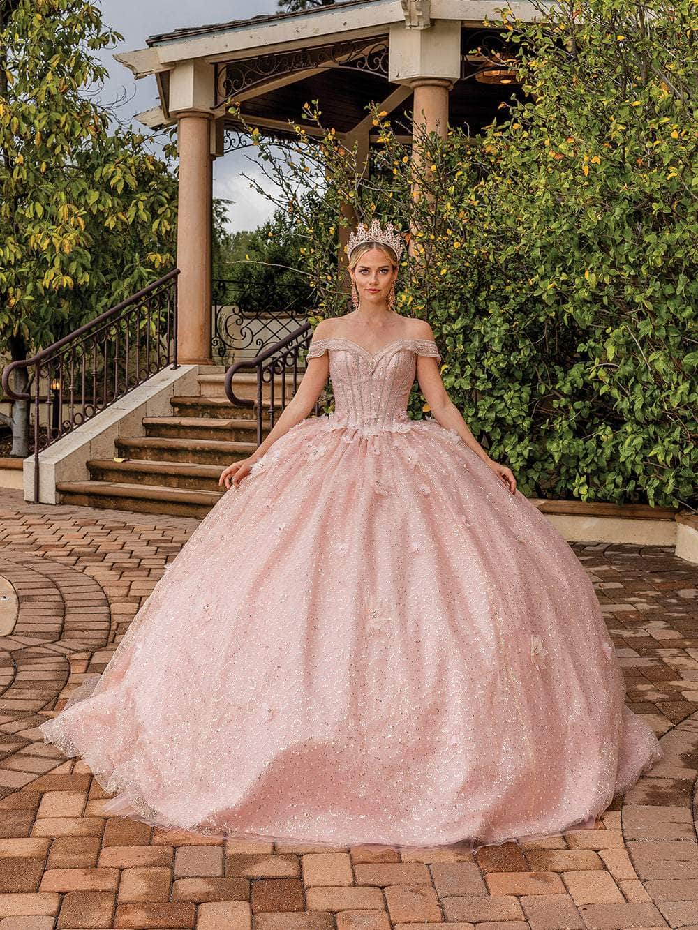Dancing Queen 1868 Long Quinceanera Dress Rose Gold / 3XLarge Dancing Queen 1868 Long Quinceanera Dress Rose Gold / 3XLarge