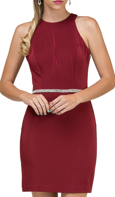 Dancing Queen - 2065 Jeweled Waist Sheath Cocktail Dress Cocktail Dresses