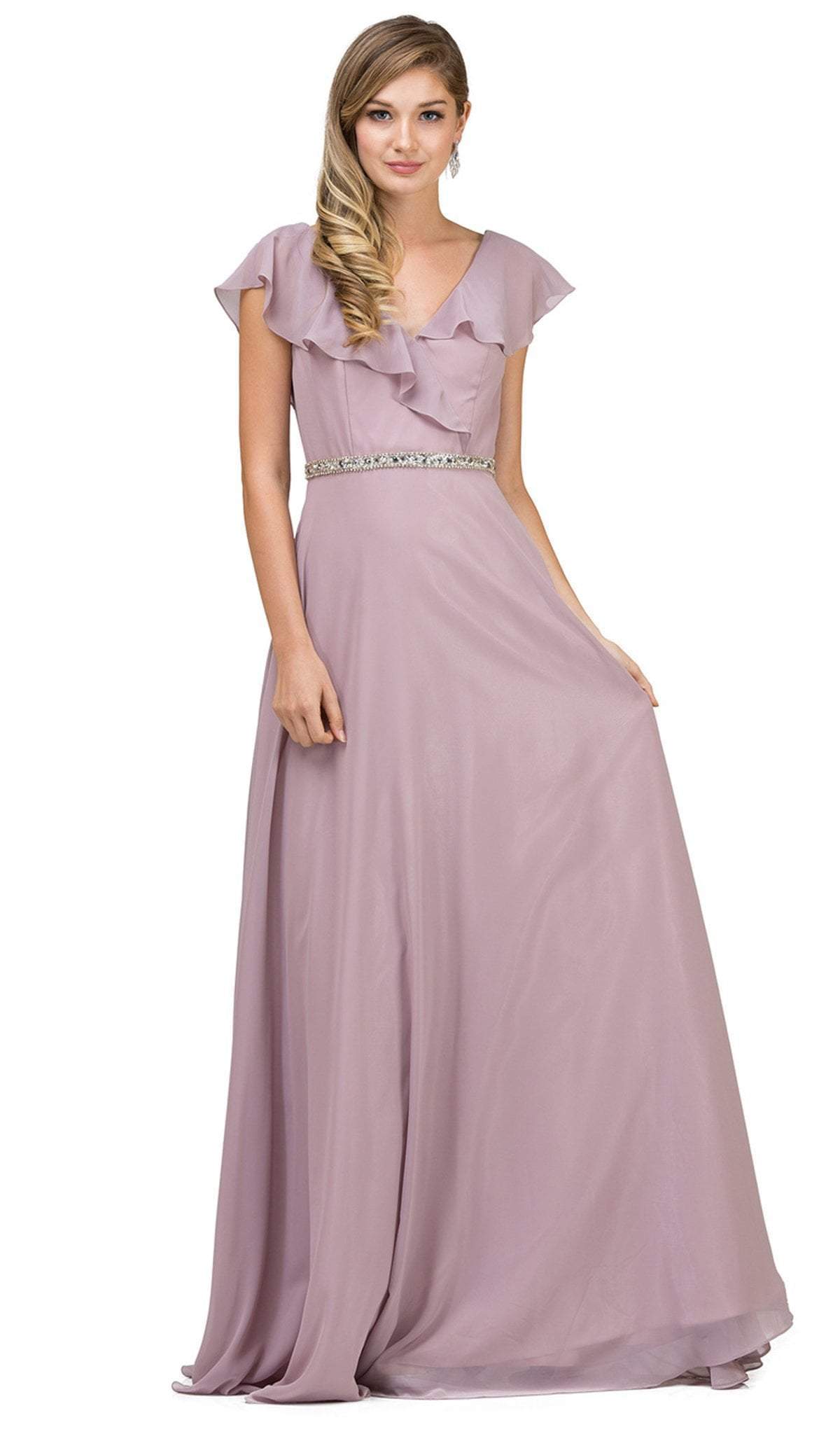 Dancing Queen - 2072 Butterfly Sleeve Wrap Evening Gown Special Occasion Dress