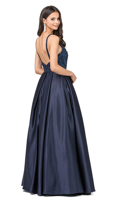 Dancing Queen - 2228 Beaded Bateau Pleated Prom Gown Special Occasion Dress