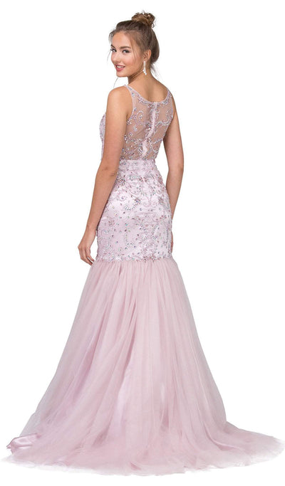 Dancing Queen - 2250 Illusion Bateau Crystal Adorned Trumpet Prom Gown Special Occasion Dress