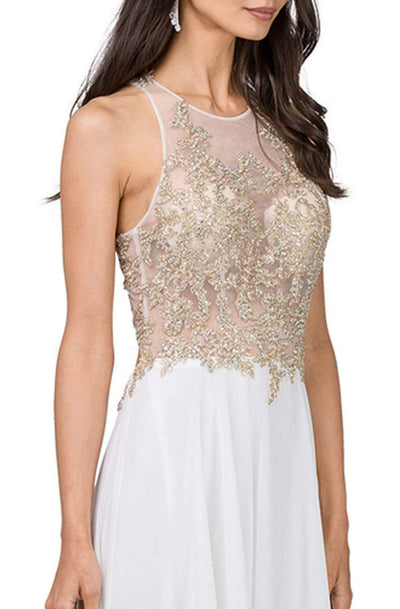 Dancing Queen - 2251 Lace Sheer Halter A-line Prom Dress Special Occasion Dress