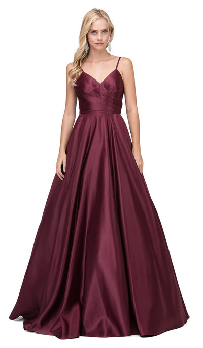 Dancing Queen - 2339 Ruched Sweetheart Pleated Prom Gown Prom Dresses XS / Wine