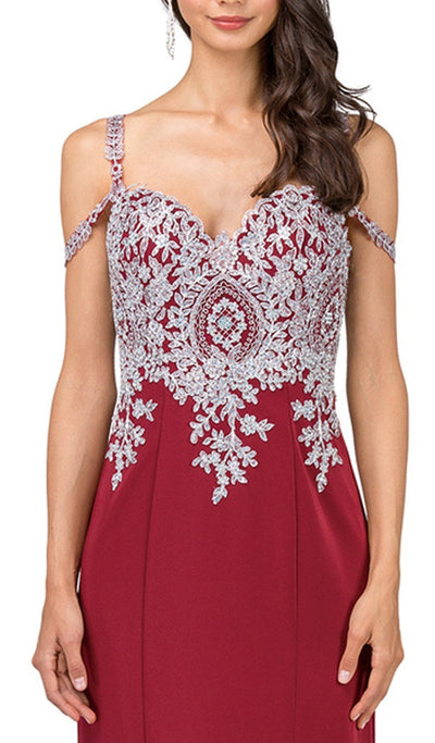 Dancing Queen - 2347 Lace Ornate Sweetheart Bodice Sheath Prom Gown Special Occasion Dress