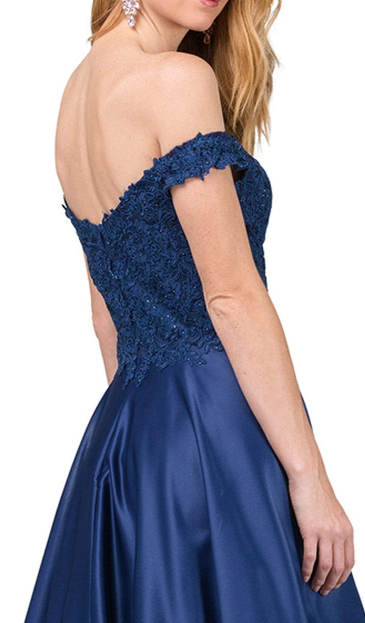 Dancing Queen - 2355 Embroidered Off Shoulder A-Line Prom Gown Special Occasion Dress