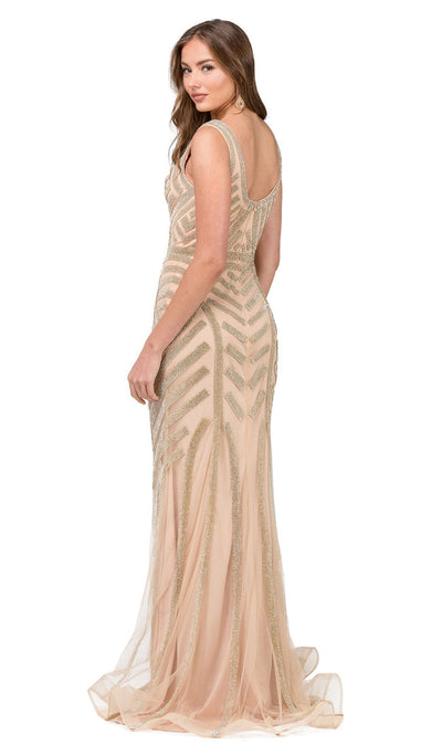 Dancing Queen - 2391 Beaded Plunging Fitted Prom Gown Special Occasion Dress