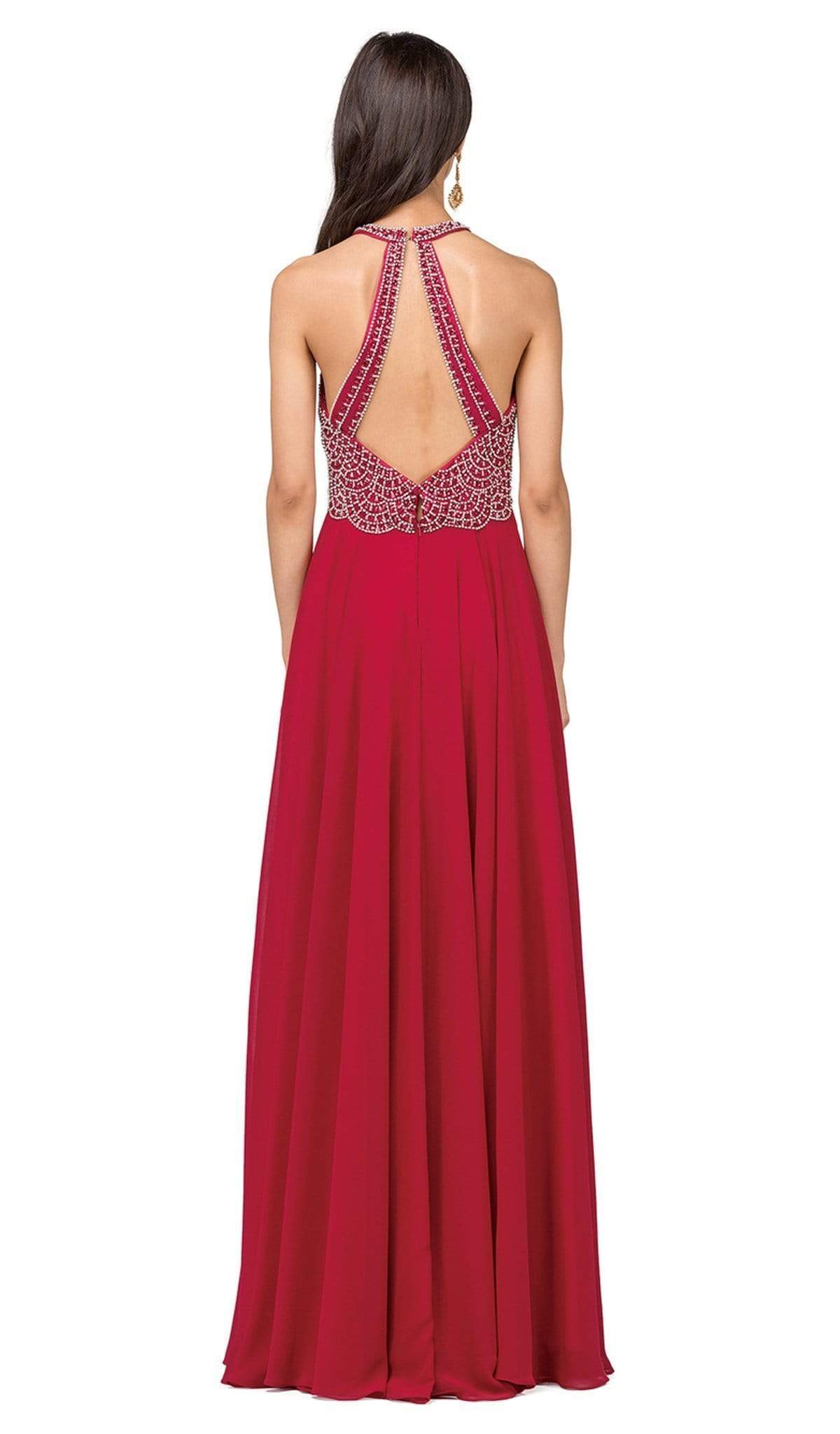 Dancing Queen - 2402 Bead Embellished Halter Evening Dress Evening Dresses