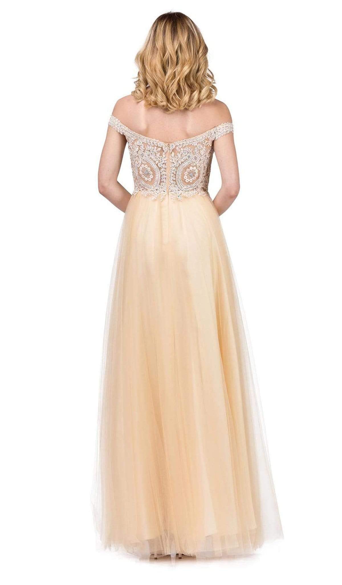 Dancing Queen - 2538 Embroidered Off-Shoulder A-line Gown Special Occasion Dress