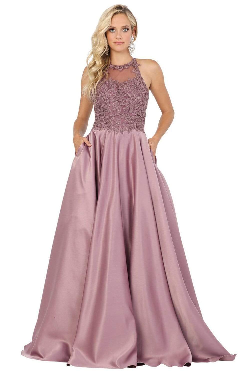 Dancing Queen - 2625 Heart Shape Illusion Cutout A-Line Prom Gown Ball Gowns XS / Mocha