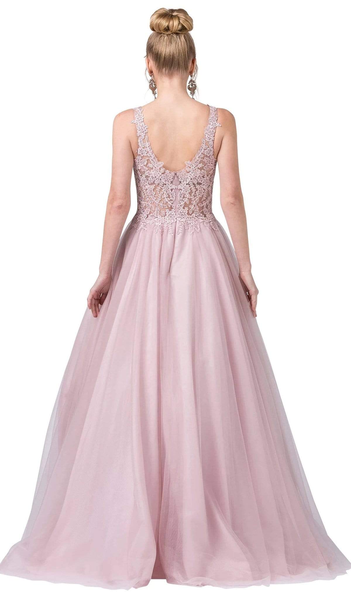 Dancing Queen - 2626 Embroidered V-neck Ballgown Special Occasion Dress