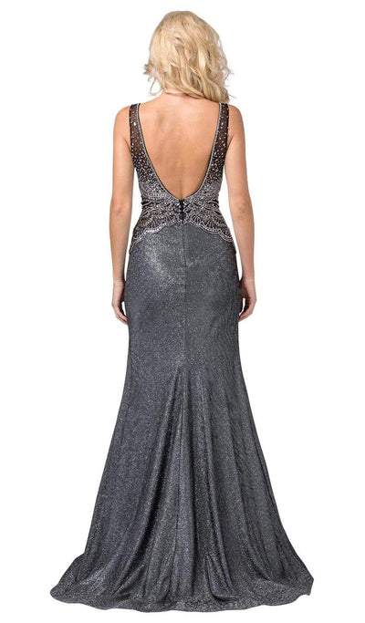 Dancing Queen - 2663 Embellished V-neck Trumpet Dress Evening Dresses