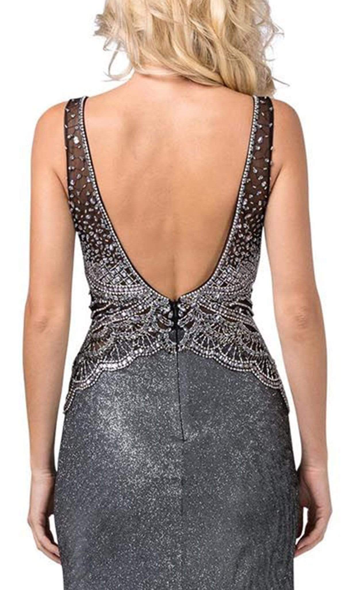 Dancing Queen - 2663 Embellished V-neck Trumpet Dress Evening Dresses