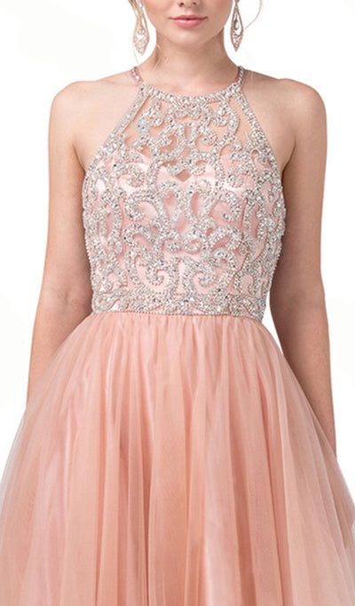 Dancing Queen - 2685 Beaded Halter Prom Gown Special Occasion Dress