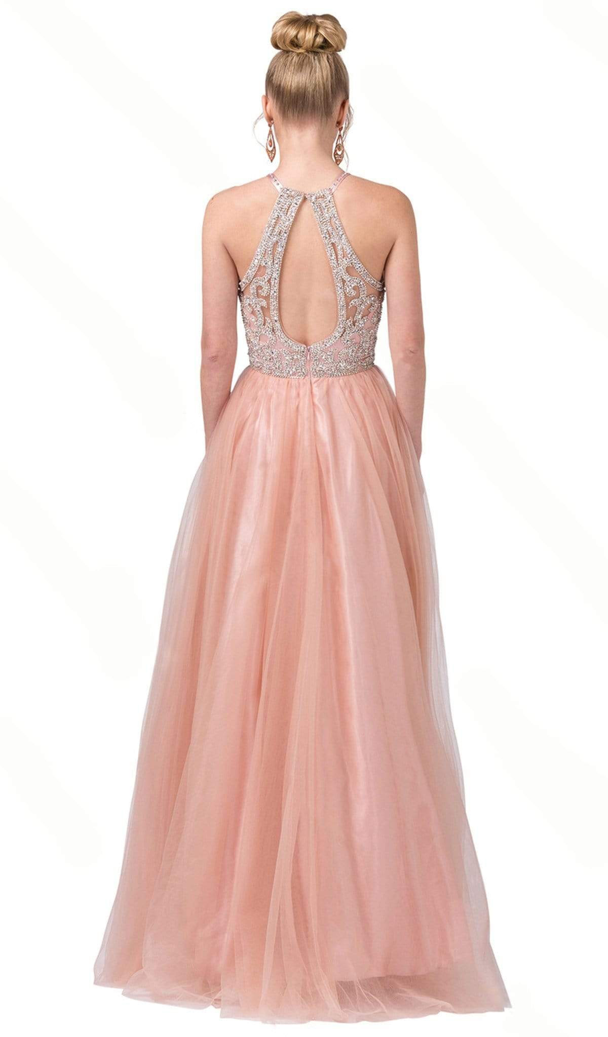 Dancing Queen - 2685 Beaded Halter Prom Gown Special Occasion Dress
