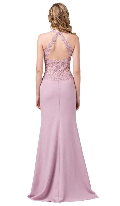 Dancing Queen - 2787 Embroidered Halter Trumpet Gown Special Occasion Dress