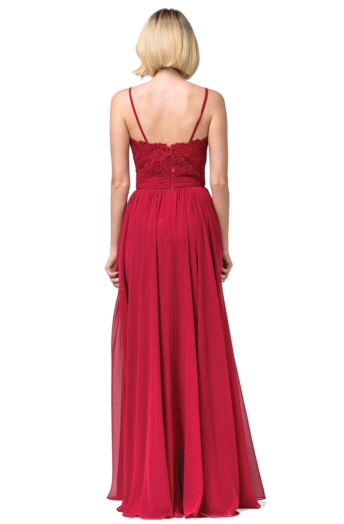 Dancing Queen - 2789 Beaded Lace Embroidery Square Neck A-Line Gown Bridesmaid Dresses