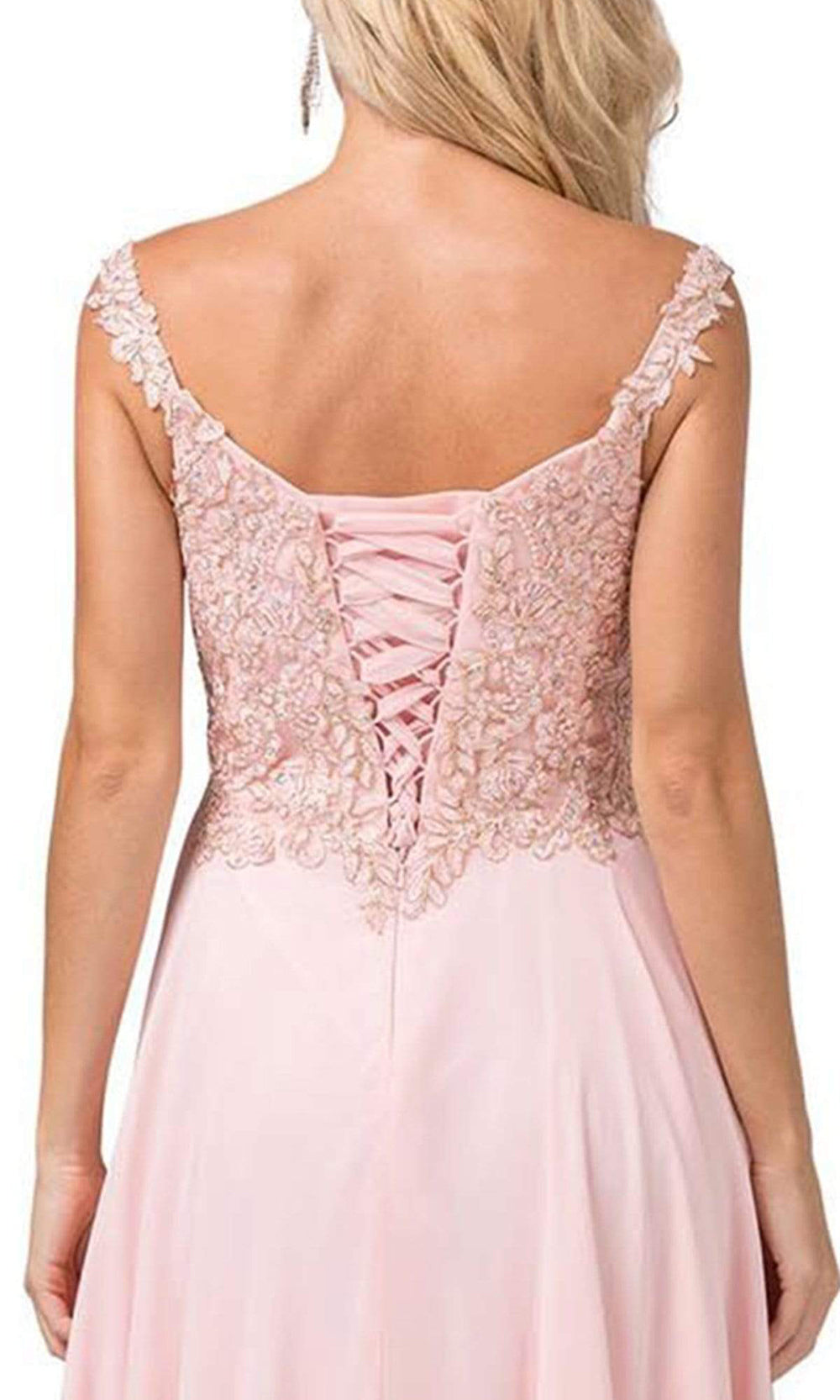 Dancing Queen - Beaded Lace Chiffon Gown 2818SC Mother of the Bride Dresses XS / Blush