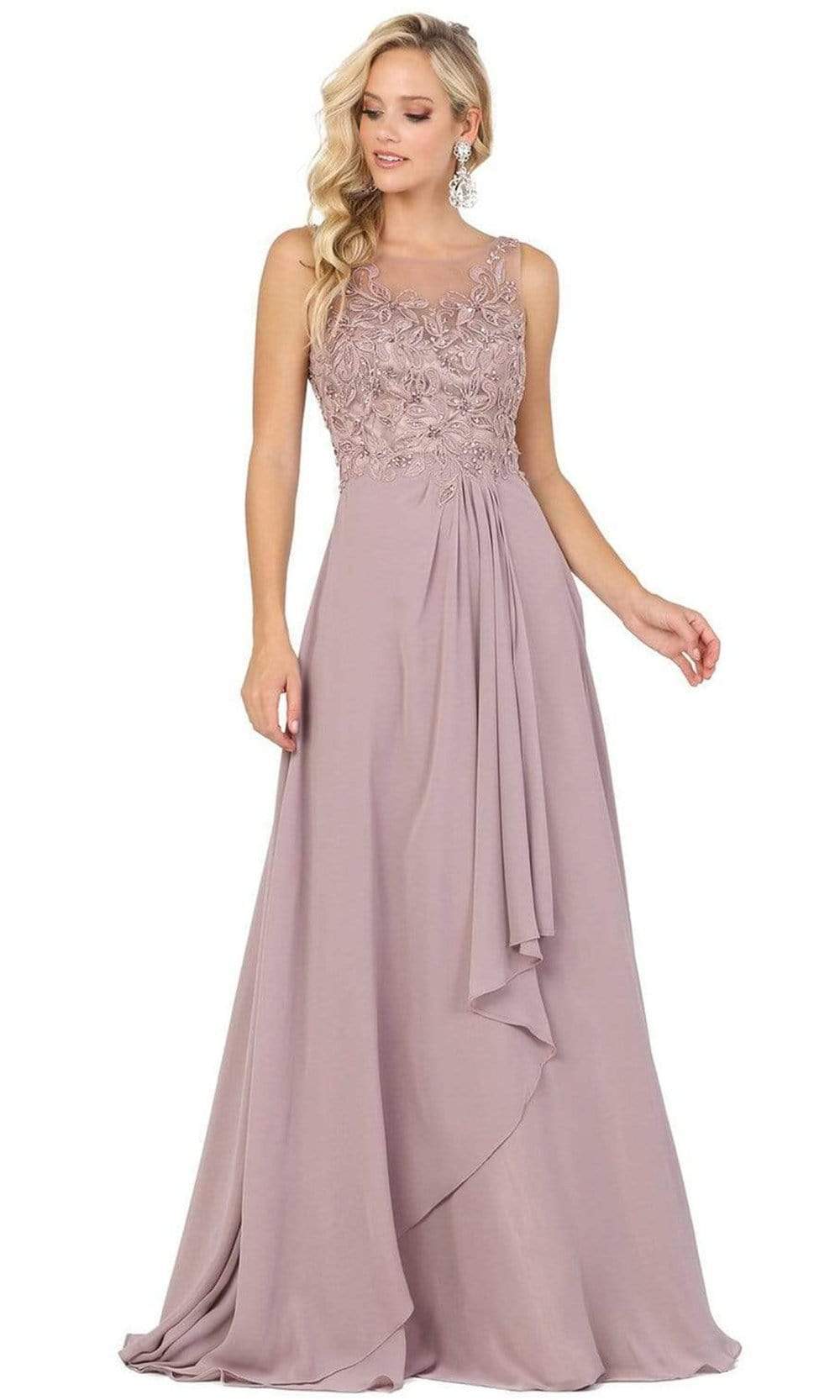 Dancing Queen - Sleeveless Beaded Embroidered Bodice A-Line Gown 2953SC In Neutral