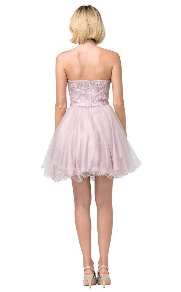 Dancing Queen - 3056 Strapless Embellished A-line Dress Homecoming Dresses